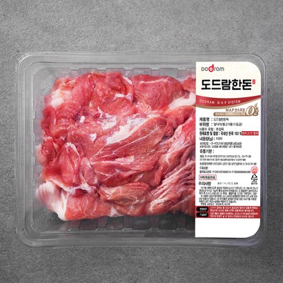 도드람한돈 앞다리 불고기용 1등급 (냉장), 1kg, 1개