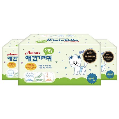 아몬스 프리미엄 수컷용 강아지 기저귀 10p, 중형, 3팩