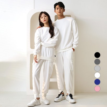 턴키 남녀공용 빅사이즈 와플 오버핏 맨투맨  카고 조거팬츠 FW-3180