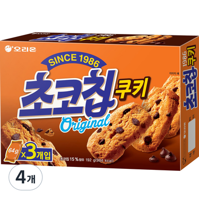 오리온 초코칩쿠키  4개 - 과자쿠키 리뷰후기