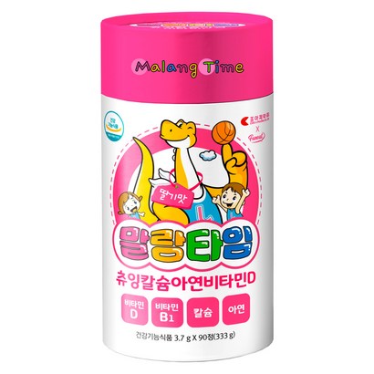 조아제약 퍼니트 아동용 말랑타임 츄잉칼슘아연비타민D 딸기맛