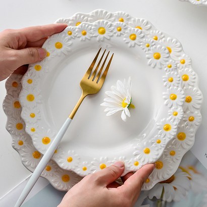 루비코코 데이지 꽃무늬 브런치 접시