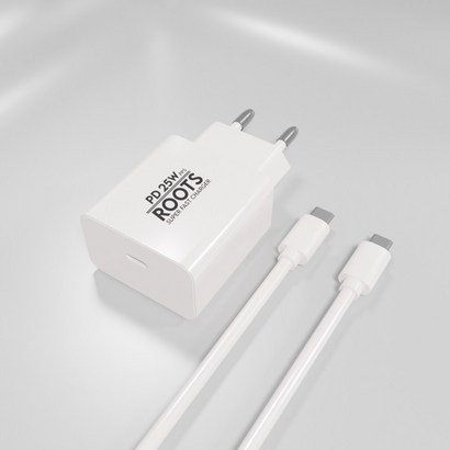 디에이치몰 루츠 25W PD3.0 PPS 국내생산 C타입 초고속 충전기 케이블 포함, C TO C, 1개