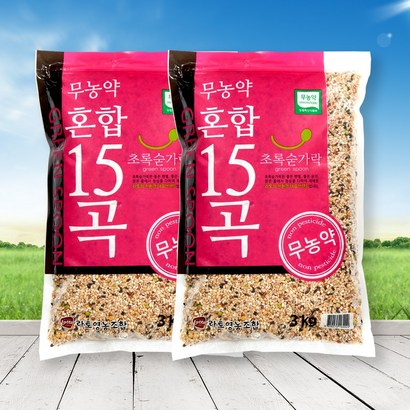 [초록숟가락]무농약 혼합15곡 *2EA  국내산 친환경 혼합곡 혼합잡곡