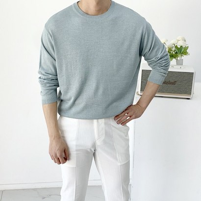 남자 봄 여름 시원한 쿨 린넨 긴팔 니트 티셔츠4coor 리뷰후기