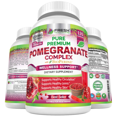 FRESH HEALTHCARE Preiu Poeranate Juice Powder Sueent  석류 추출 건강한 혈압 관절 피부 및 노화 방지 비타민 C K가 함유 된 강력한 산화 방지제 리뷰후기