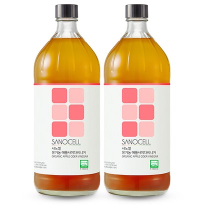 사노셀 유기농 애플사이다비니거, 1L, 2개