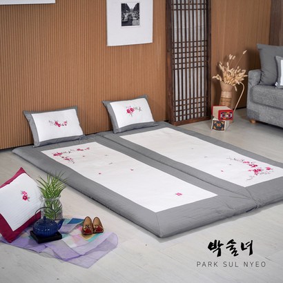 [박술녀] 자수광목 도톰한 요세트/보료/매트  더블