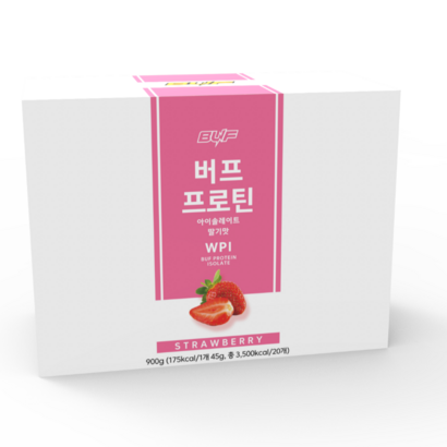 버프 프로틴 단백질파우더 딸기맛 900g 20회분량 단백질쉐이크 식사대용 다이어트, 1개