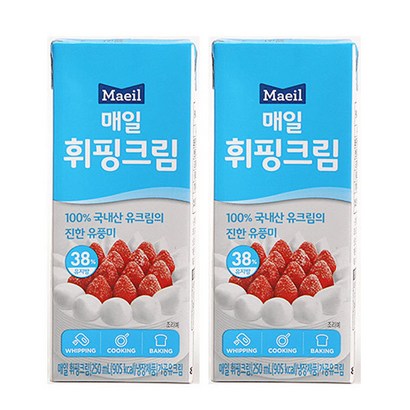 매일 휘핑크림 250ml동물성/무배, 250ml, 12개