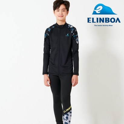 엘인보아 주니어 래쉬가드 집업 칼라야자블랙 9부상하 리뷰후기