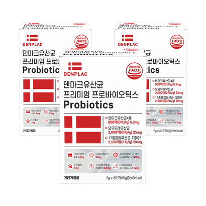 덴마크유산균 프리미엄 프로바이오틱스 30포, 3g, 3개