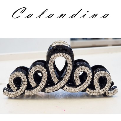 [Caandiva] 섬세한 큐빅라인 회오리 올림머리 집게핀 대사이즈