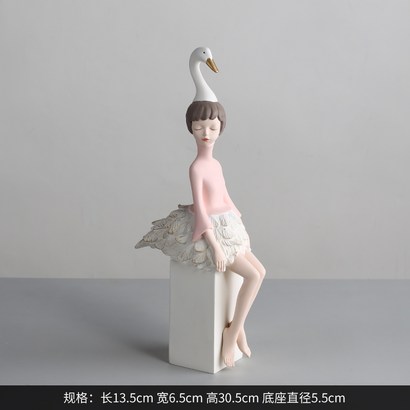 토끼 장식품 소녀 수납소품 트레이 선반 현관 키박스 거실