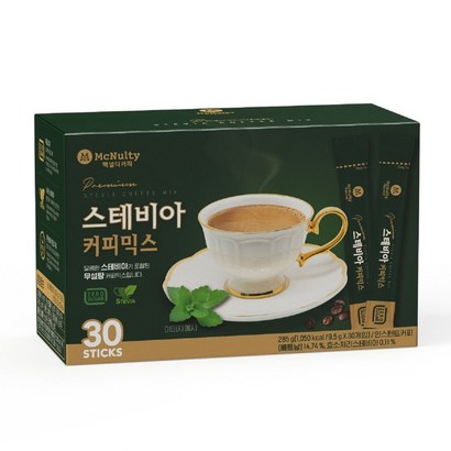 맥널티커피 스테비아 커피믹스, 9.5g, 30개입, 6개