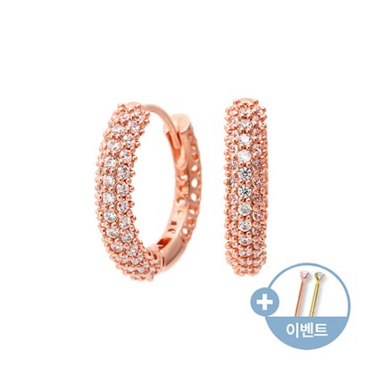 [비앤비골드]14K18K 원터치 링 큐빅 귀걸이 NE27595