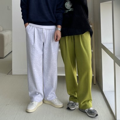 퍼트 딥 원턱 와이드 팬츠