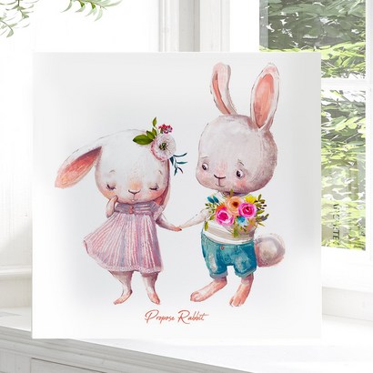 [2023년 계묘년 새해 액자]아기방 아이방 토끼 그림 액자 캔버스 인테리어