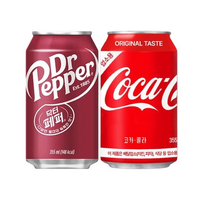 닥터페퍼 355ml 업소용 코카콜라 355ml 각6개씩 총12캔