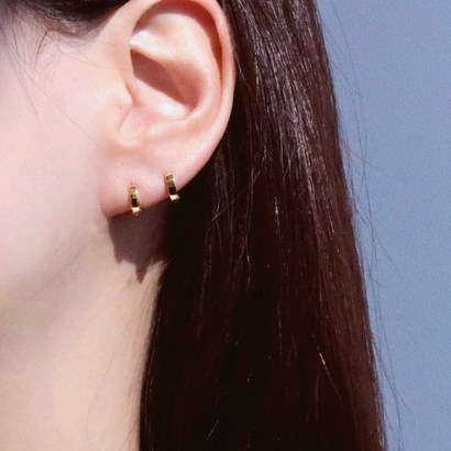 [골드앤디어] 14k 미니 민자 원터치 링귀걸이