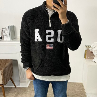 구스마켓 남성용 포근한 USA 반집업