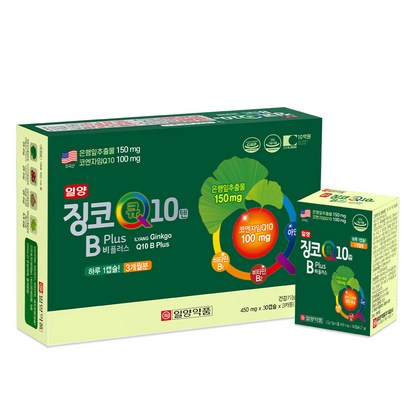 징코 큐텐 코엔자임Q10 은행잎추출물 450mgX30캡슐X3통, 30정, 3개