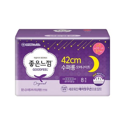 좋은느낌 수퍼 롱 오버나이트 날개형 생리대