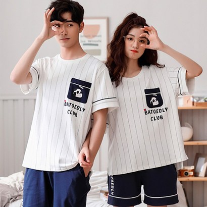 [데일리굿] 여름 커플잠옷 홈웨어 반팔잠옷 상하세트 리뷰후기