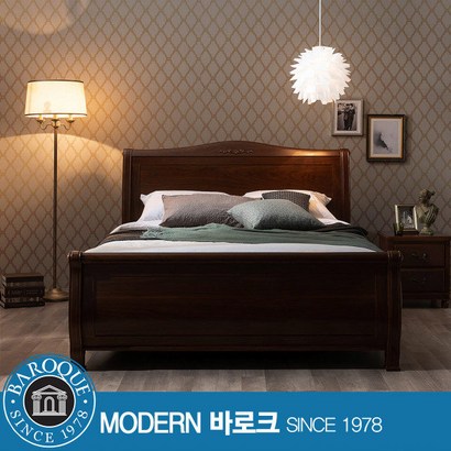 [모던바로크가구] W 마테라W) 천연무늬목 평상형 퀸 침대 / R7 매트리스 리뷰후기