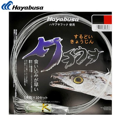 하야부사 갈치묶음바늘채비 (10개입) 1.5m 2m 텐빈바늘 외줄갈치바늘, 1개, 10개입