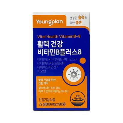 영진약품 영플랜 활력 건강 비타민B 플러스8 800mg x 90정 판토텐산, 1개