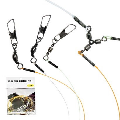 갑오징어 삼각 3색 가지채비 쭈꾸미 오징어 낚시 1세트 3개, 삼각가지채비, 1개