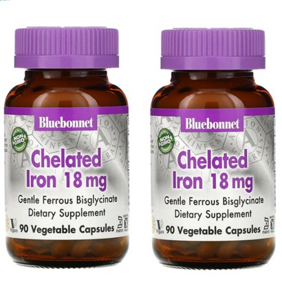 Buebonnet Nutrition Cheated Iron 블루보넷 뉴트리션 킬레이트 철분제  베지캡슐 90정x