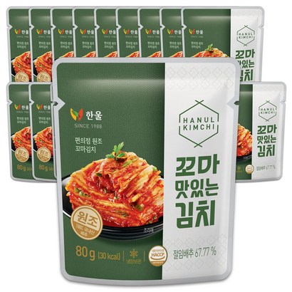 [무료증정] 한울 꼬마 맛 x20봉 여행용 소포장 김치 반찬_맛김치 x1봉증정
