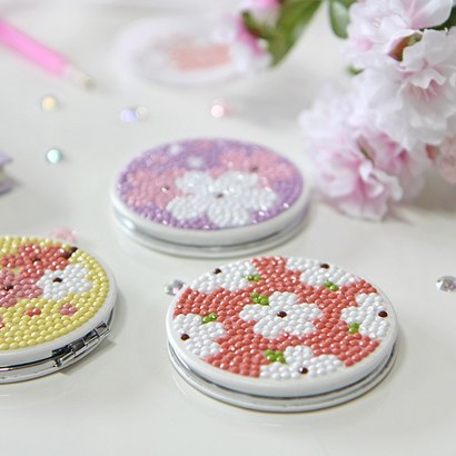 수재샵 DIY[양면거울포함]벚꽃거울스티커 7x 보석십자수