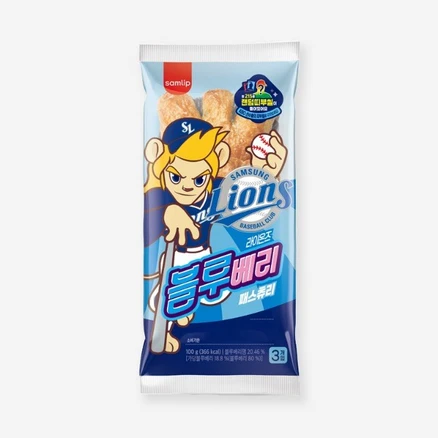 삼립 간식 KBO 빵 라이온즈 블루베리 패스츄리, 8개, 100g