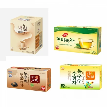 맥심화이트골드 다농원 커피믹스 녹차 누룽지차 옥수수수염차, 1박스, 1개, 100개입