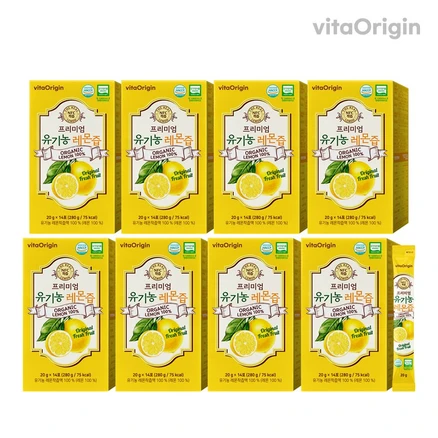 비타오리진 프리미엄 유기농 레몬즙, 280g, 8박스