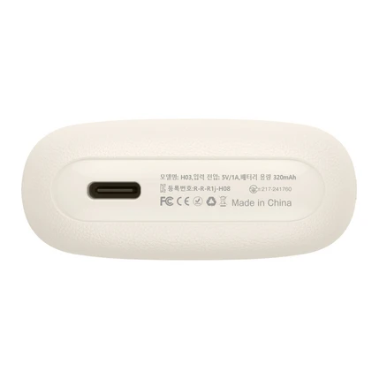 LifeSync 블루투스 이어폰 무선 노이즈 캔슬링 LED 방수 커널형 이어폰, 베이지, H03