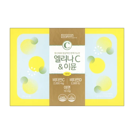 동국제약 엘리나C & 이뮨 고함량 비타민C 2000mg+비타민D 2000IU+아연10mg, 360g, 1개