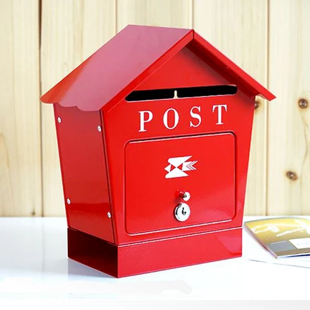 [원진엘앤비] 철재하우스 우편함, 레드 POST