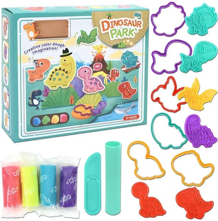 오즈토이 플레이 컬러 도우 클레이 세트, 공룡만들기, 200g, 1세트