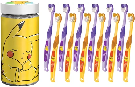 페리오 피카츄 스텝3 어린이 칫솔 세트, 혼합색상, 12개입, 1세트