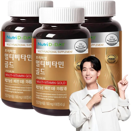 뉴트리디데이 프리미엄 멀티비타민 골드, 90정, 3개
