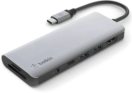 벨킨 7in1 USB C타입 멀티 허브 AVC009btSGY, 그레이, 1개