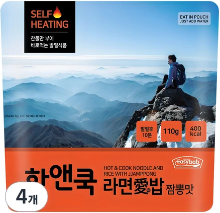 이지밥 핫앤쿡 라면애밥 짬뽕맛, 110g, 4개