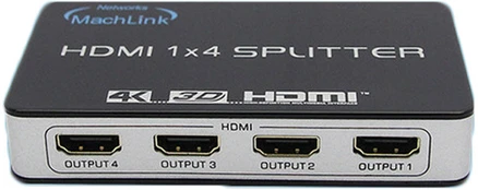 마하링크 HDMI 1대4 4K 3D UHD 분배기 ML-HSP44K, 혼합 색상, 1개