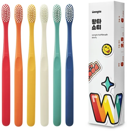 왕타 쇼티 초극세모 부드러운 칫솔 세트, 1세트, 6개입