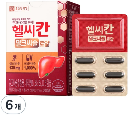 종근당건강 헬씨칸 로얄 밀크시슬, 30정, 6개