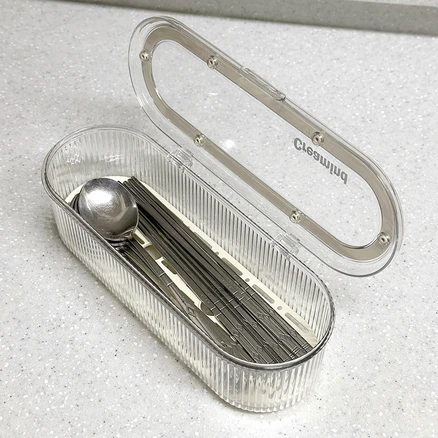 모나코올리브 클리어 테이블 수저함, 투명, 1개